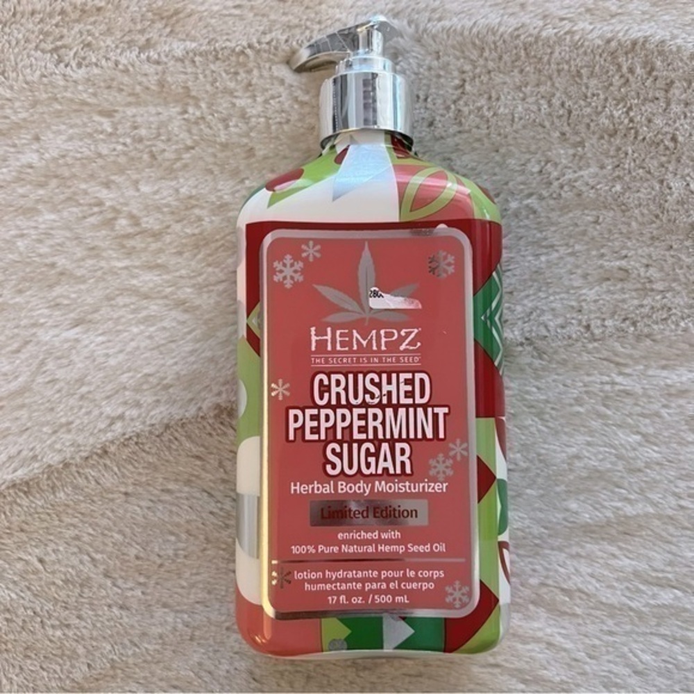 New! Sealed Hempz Limited Edition Crushed Peppermint Sugar 17 oz lotion